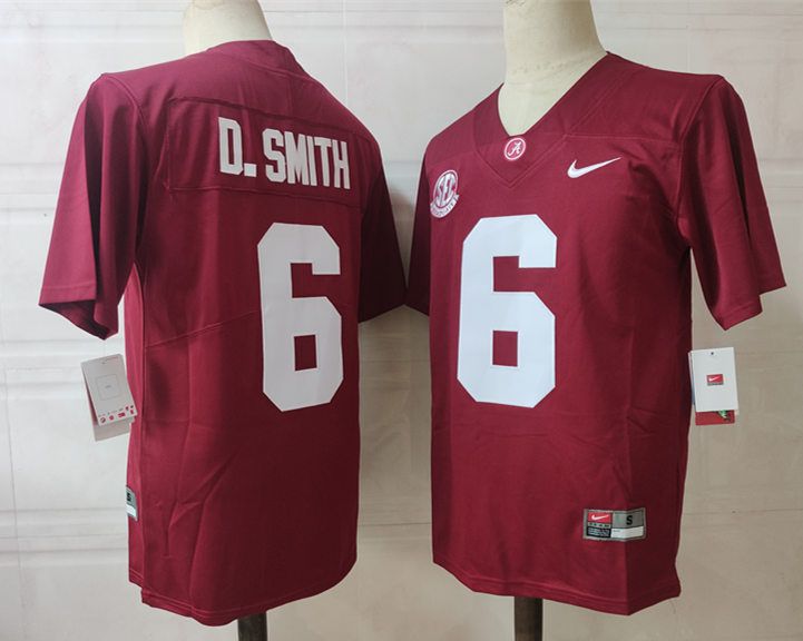 Men Alabama Crimson Tide #6 D.Smith Red 2024 Nike Vapor NCAA Jersey